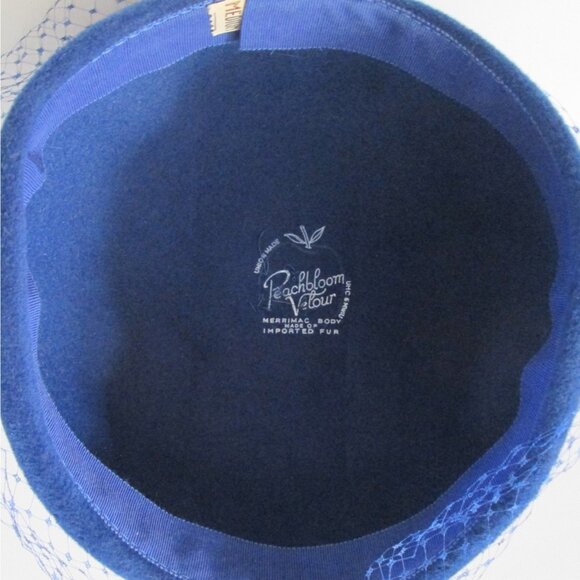 Peachbloom Velour Merrimac Body Women\'s Hat Size Medium Cobalt Blue Netting main image 4